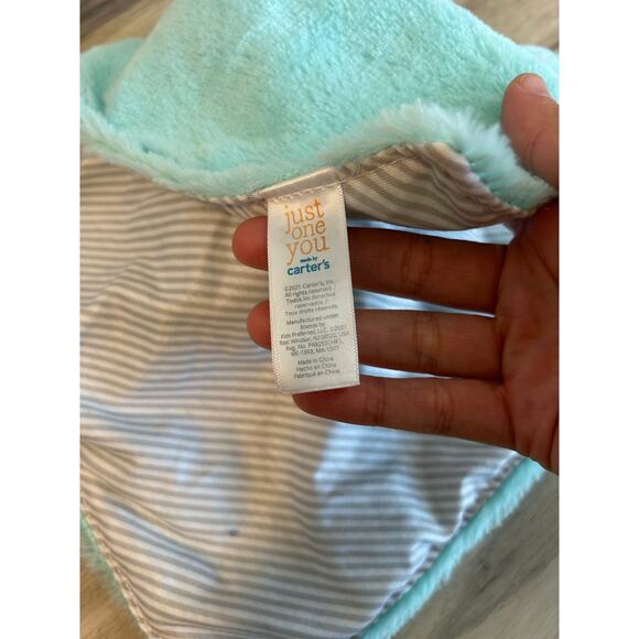 Carters Just One You Teal Green Gator Alligator Crocodile Lovey Security Blanket - Picture 5 of 5